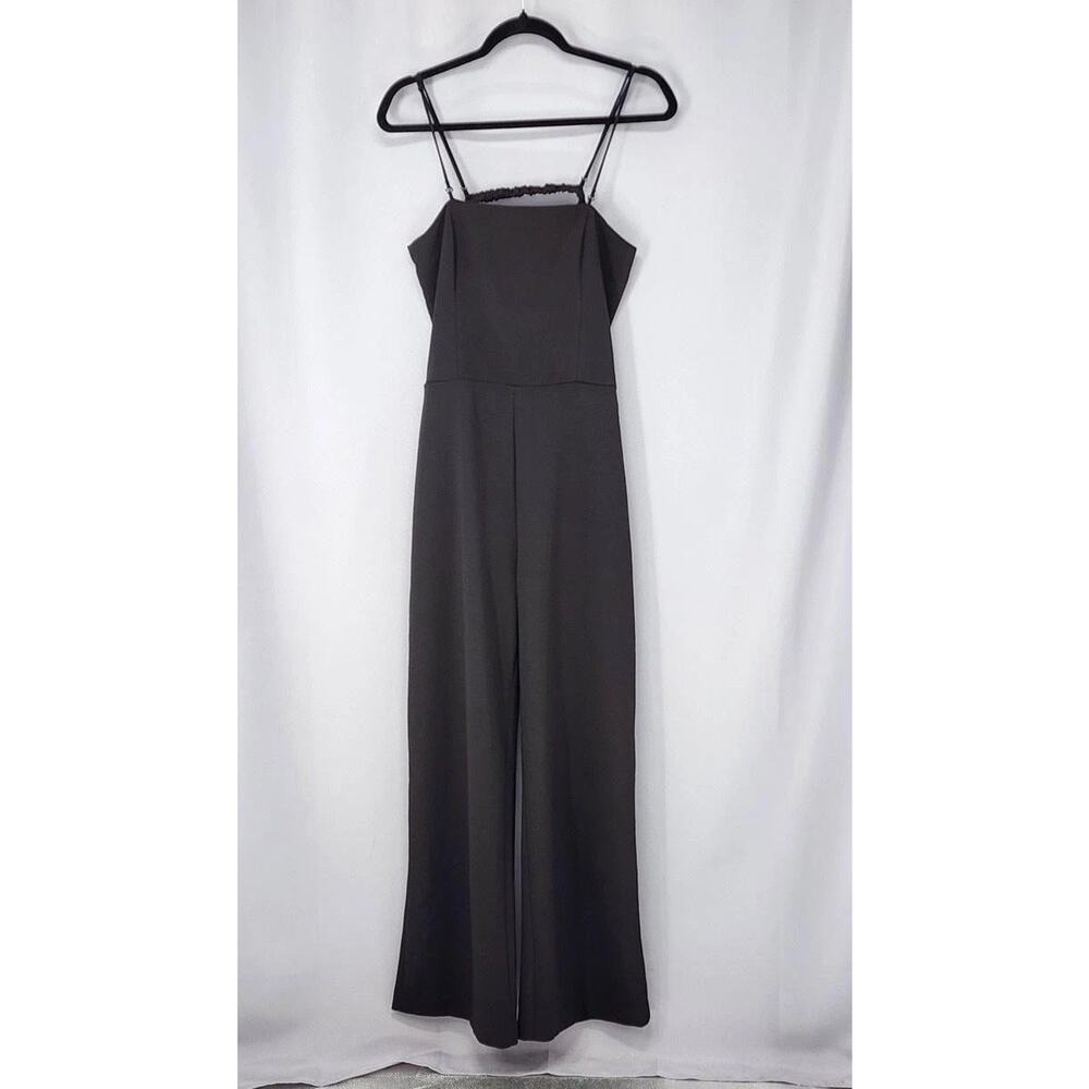 Aqua Jumpsuit Womens XL Black Sleeveless Wide Leg One Piece Party Cocktail